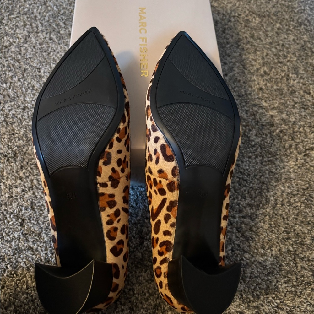 Marc Fisher Brown and Black Heels with Sleek Design
